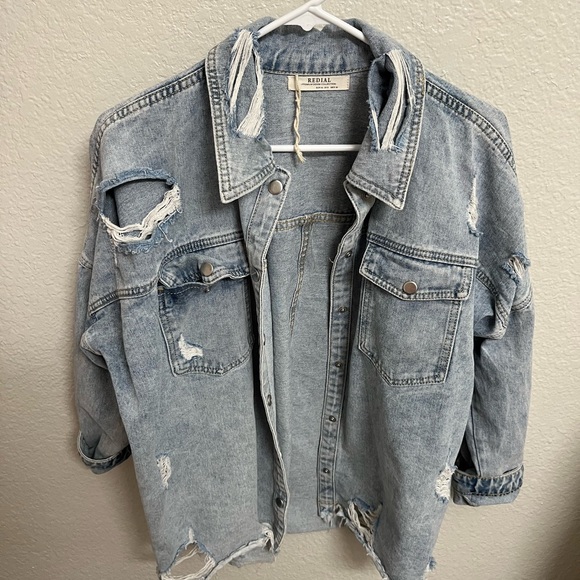 Jackets & Blazers - Redial Distressed Denim Jacket Small